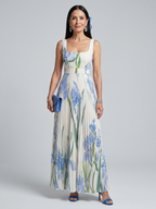 Ophelia | Sleeveless Square Neck Floral Print Maxi Dress
