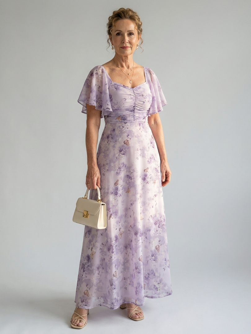 Vaelis |  Flutter Sleeve Maxi Dress