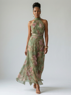 Mirelle | Gathered Halter Maxi Dress