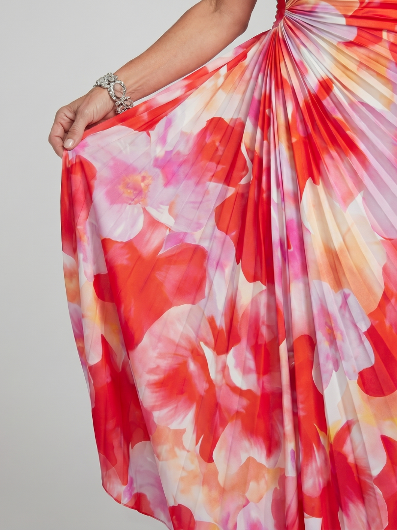 Taya | One Shoulder Pleated Bodice Maxi Dress