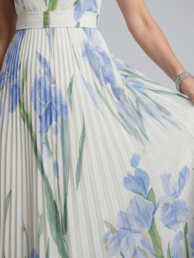 Ophelia | Sleeveless Square Neck Floral Print Maxi Dress