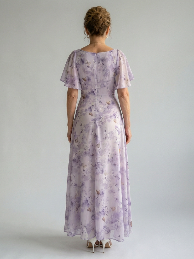 Vaelis |  Flutter Sleeve Maxi Dress