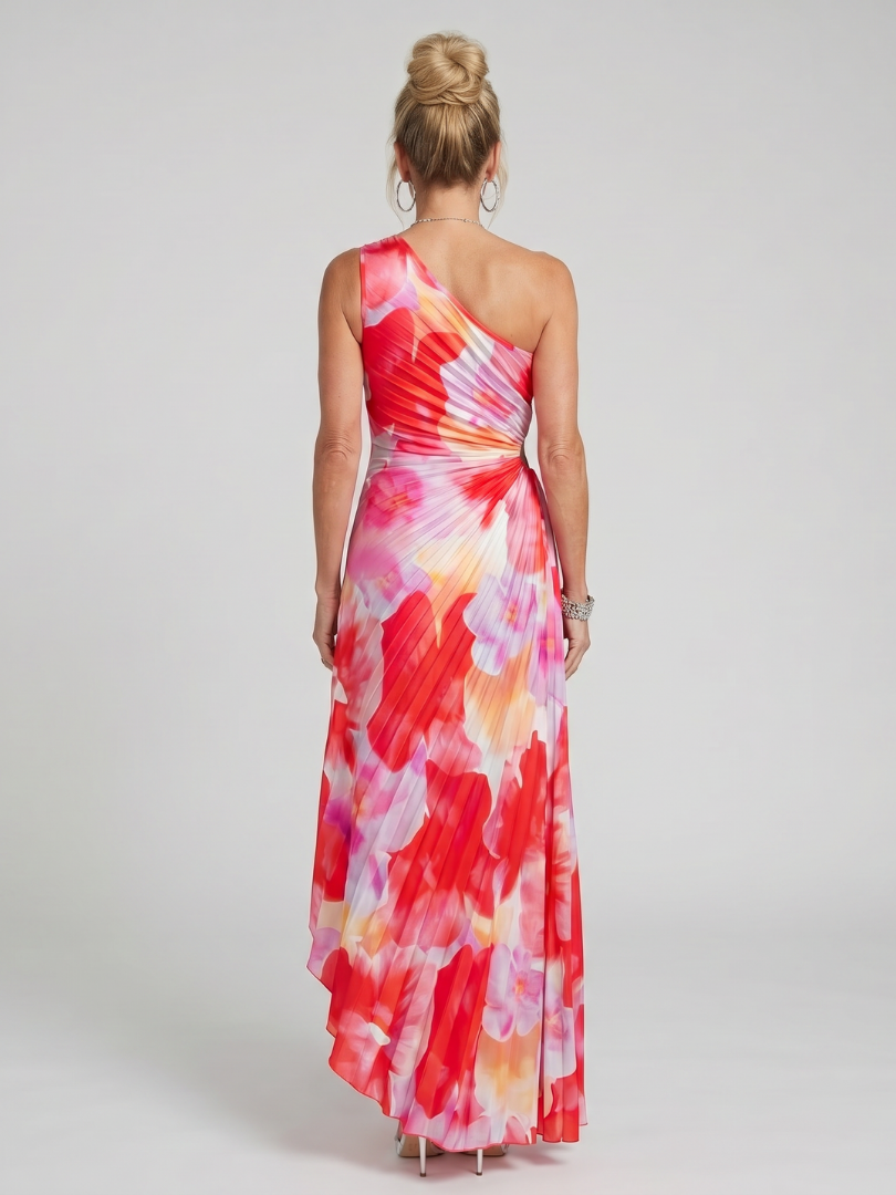 Taya | One Shoulder Pleated Bodice Maxi Dress