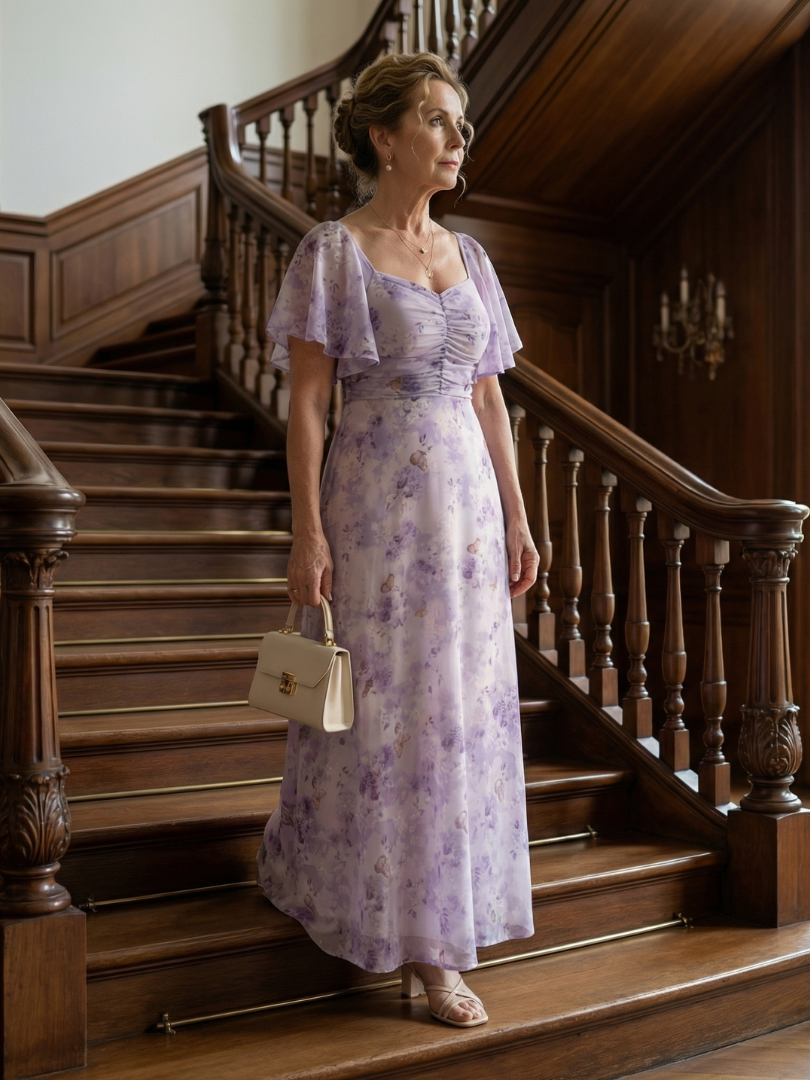 Vaelis |  Flutter Sleeve Maxi Dress