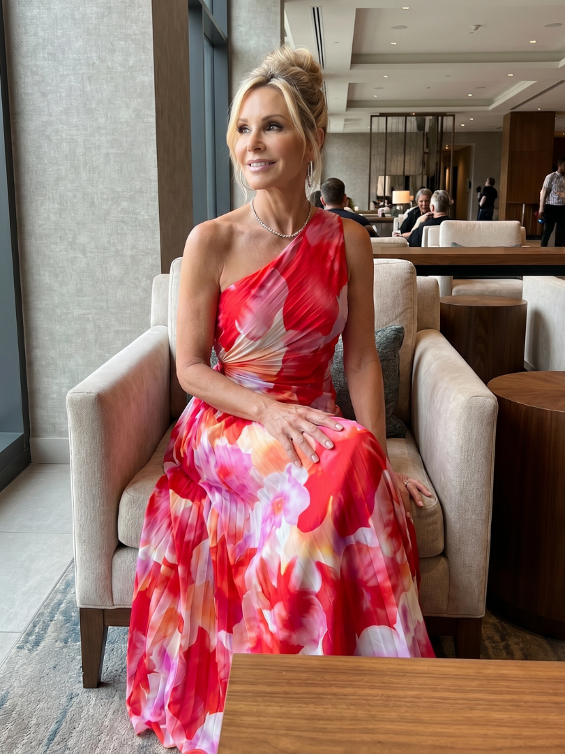 Taya | One Shoulder Pleated Bodice Maxi Dress
