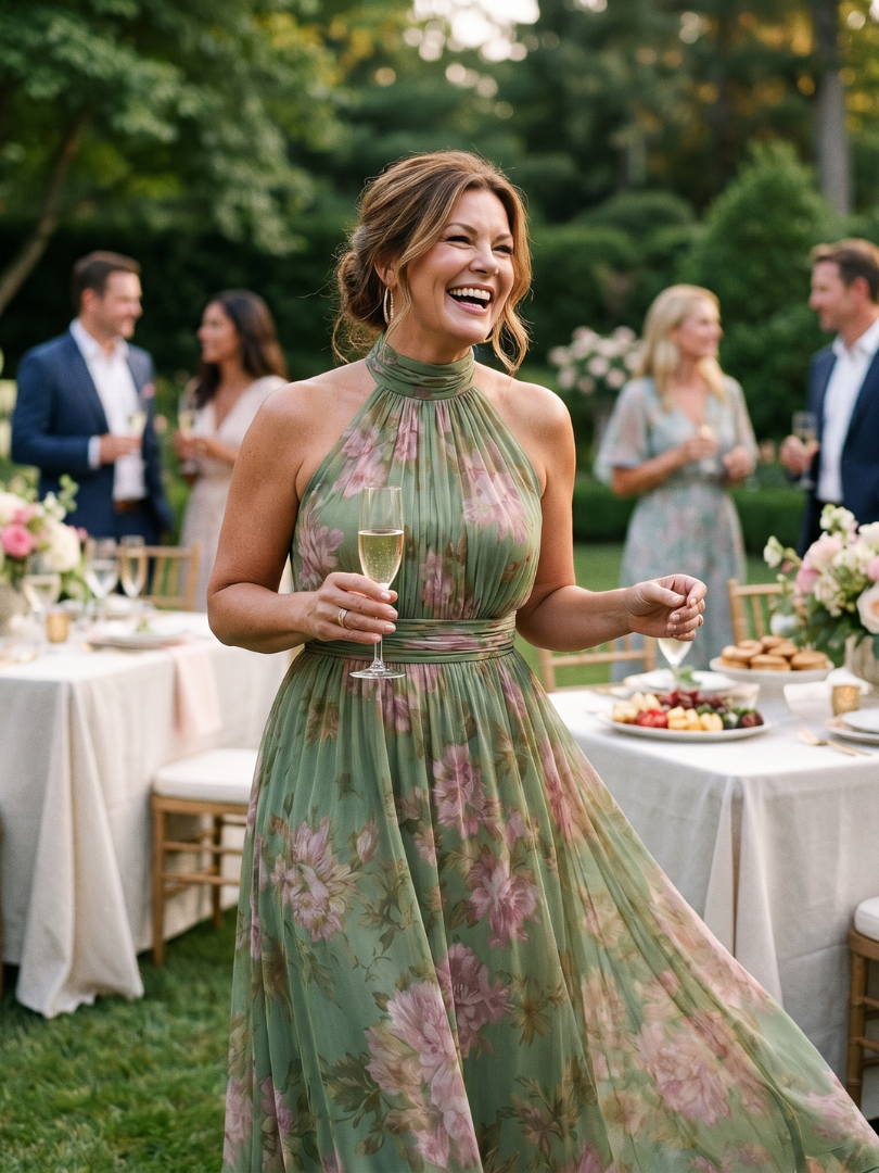 Mirelle | Gathered Halter Maxi Dress