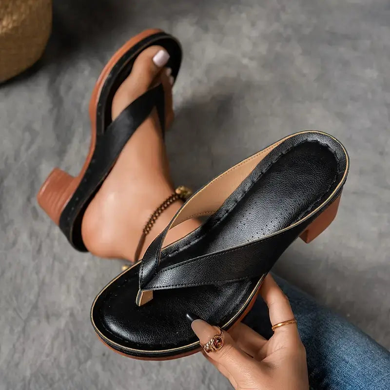 Amalfi Block-Heel Flip Sandal