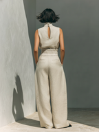 Maria™ | Complete Set with Sleeveless Top and Wide-Leg Trousers in Cotton and Linen