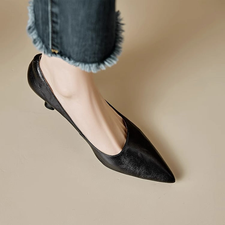 Maïa Leather Kitten Heel