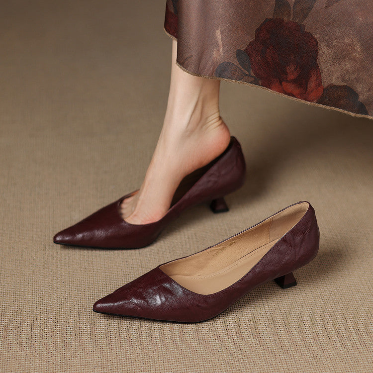 Maïa Leather Kitten Heel