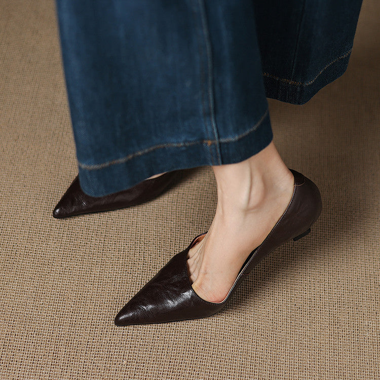 Maïa Leather Kitten Heel