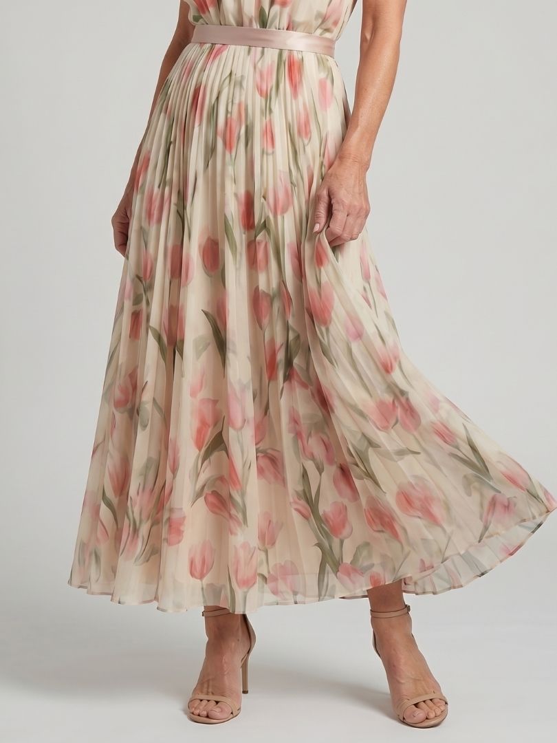 Aurelle | Halter Neck Floral Maxi Dress