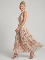 Aurelle | Halter Neck Floral Maxi Dress