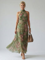 Mirelle | Gathered Halter Maxi Dress