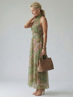 Mirelle | Gathered Halter Maxi Dress