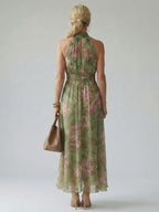 Mirelle | Gathered Halter Maxi Dress