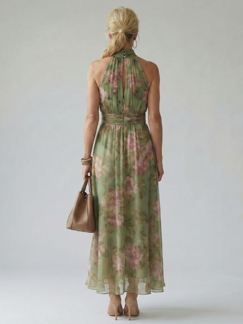 Mirelle | Gathered Halter Maxi Dress