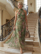 Mirelle | Gathered Halter Maxi Dress