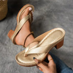 Amalfi Block-Heel Flip Sandal