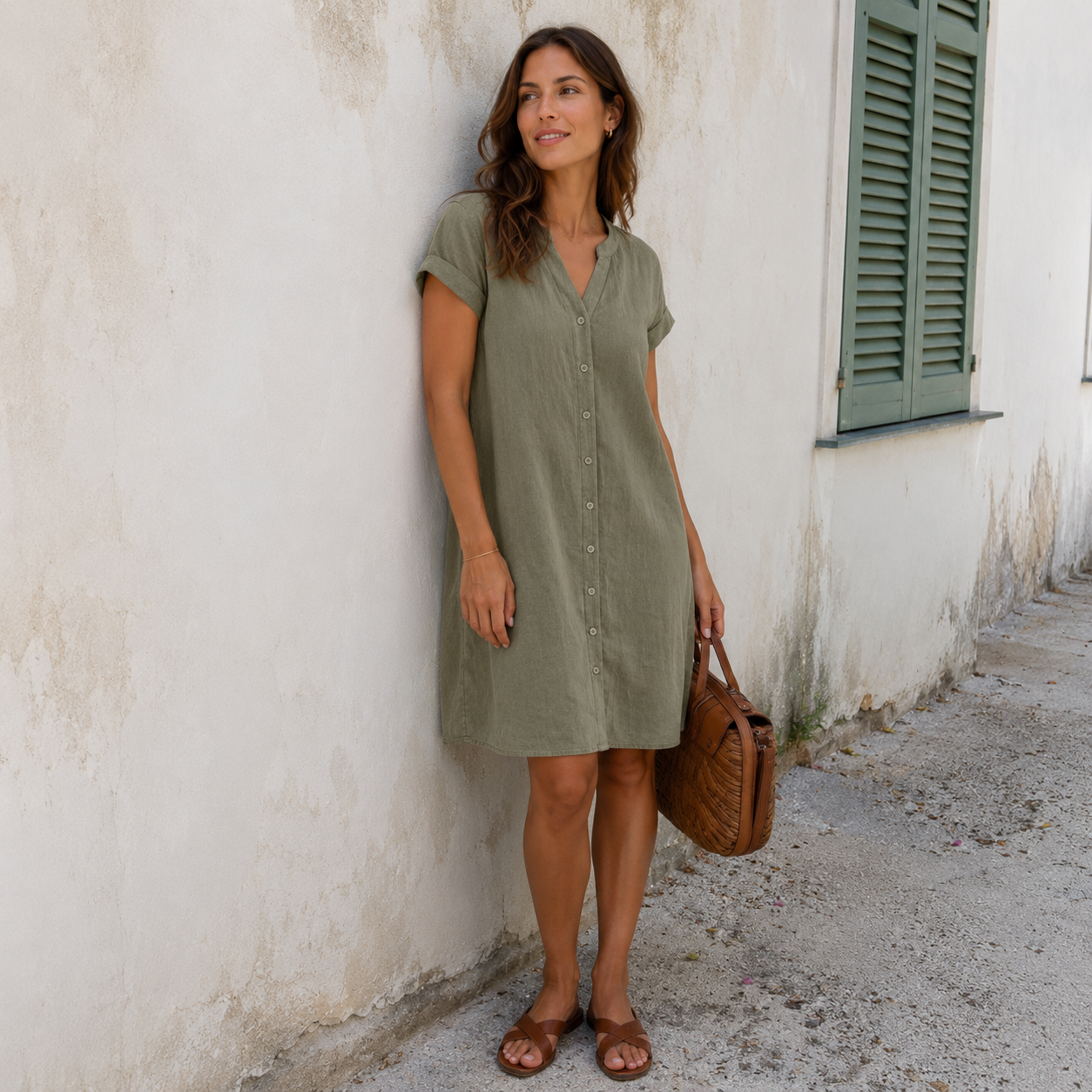 Tess Linen Shirt Dress
